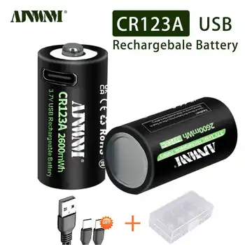 100 ٪ الأصلي CR123A 3.7 V USB بطارية الليثيوم CR123 16340 16350 الليثيوم بطارية جافة الأولية بطارية مصباح يدوي الكاميرا