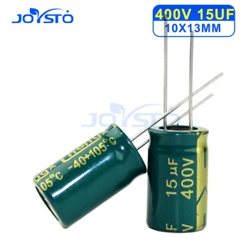 10pcs 400V 15UF المكثفات المتأينة 15UF 400V 10x13mm 105C شعاعي عالية التردد المنخفض المقاومة كهربائيا المكثفات
