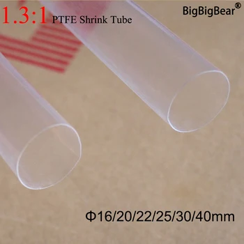 1m PTFE البلاستيك الحرارة يتقلص أنبوب القطر 16mm ~ 40mm FEP F46 1.3:1 انكماش نسبة 200Deg.C درجة حرارة عالية 600V شفافة