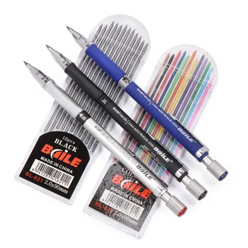 2.0 mm 2B رسم قلم رصاص ميكانيكية النشاط أقلام الألوان عبوة يؤدي أداة الكتابة مكتب واللوازم المدرسية الألوان 12 عبوة