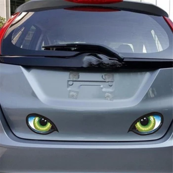 3Pcs/حزمة ملصقات السيارات 3D ستيريو العاكسة عيون القط سيارة ملصق الإبداعية مرآة الرؤية الخلفية شارات العالمي عيون ملصقات