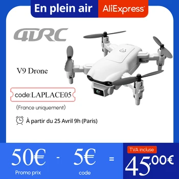 4DRC V9 جديدة صغيرة بدون طيار 4K HD 1080P كاميرا واي فاي Fpv ضغط الهواء والارتفاع عقد الرمادي طوي RC Quadcopter Dron لعبة