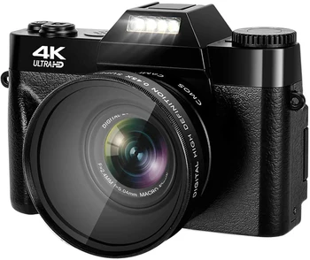 4K HD الكاميرا الرقمية Vlogging كاميرا الفيديو على يوتيوب واي فاي كاميرا ويب زاوية واسعة 16X التكبير الرقمي 48MP التصوير 3 بوصة شاشة الوجه