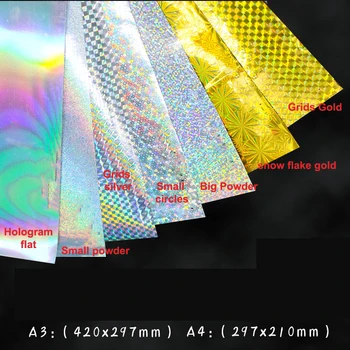 50 ورقة A3 فارغة صورة ثلاثية الأبعاد ملصقا الذهب والفضة 50 ميكرون سمك ورقة التسمية ليزر/طابعة الأشعة فوق البنفسجية