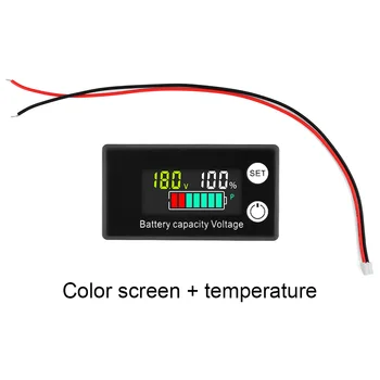 6133A LCD سعة البطارية مؤشر درجة الحرارة DC 8V-100V الرصاص الحمضية بطارية LiFePO4 الفولتميتر الجهد قياس أقل نسخة
