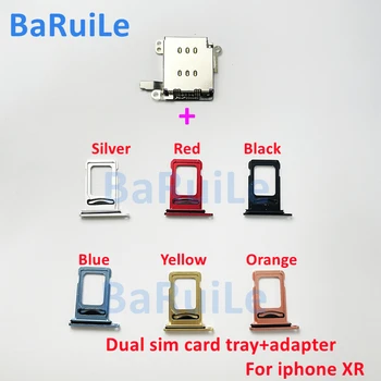 BaRuiLe 1set آيفون XR Dual SIM بطاقة القارئ فليكس كابل +بطاقة SIM صينية حامل فتحة محول قطع الغيار