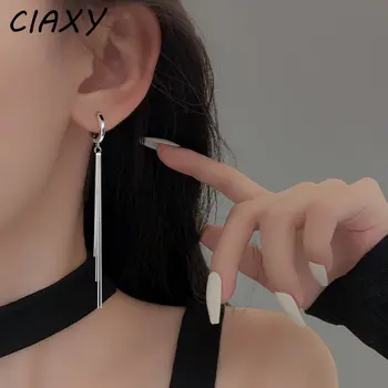 CIAXY اللون الفضي شرابة طويلة ثعبان العظام سلسلة الأقراط الإناث مزاجه الأزياء الكورية الأذن خط المجوهرات الجديد