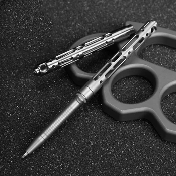EDC سبائك التيتانيوم مصغرة التكتيكية القلم مع مجموعة كتابة متعددة الوظائف في الهواء الطلق المحمولة EDC أدوات