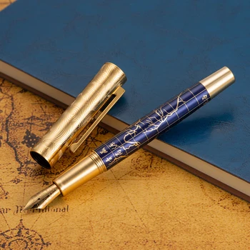 Hongdian 8041 نافورة القلم EF/F/M بنك الاستثمار القومي ، أنماط جميلة على هضبة تشينغهاي-التبت الكتابة هدية القلم