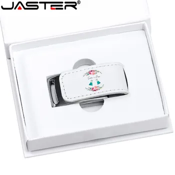 JASTER شعار الهدايا 2.0 فلاش حملة القلم 64GB 32GB 4GB 8GB 16GB بندريف الجلود Usb+مربع أبيض (أكثر من 10 شعار مجانا)