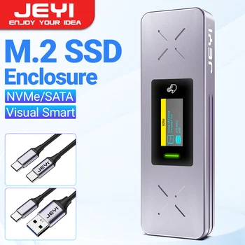 JEYI البصرية الذكية M. 2 NVMe / SATA SSD الضميمة USB 3.2 Gen 2 10Gbps الخارجية M2 محول حالة دعم م-مفتاح B+مفتاح M UASP تقليم