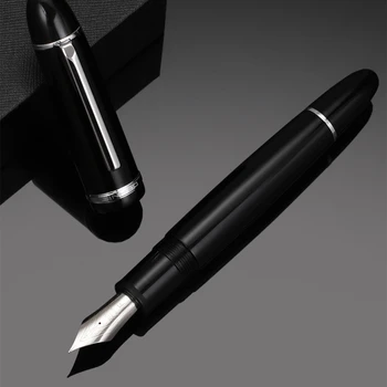 Jinhao X159 نافورة القلم الأسود أكريليك برميل فضة كليب Iraurita بنك الاستثمار القومي الجميلة لكتابة يومي مكتب التوقيع المدرسة F7107