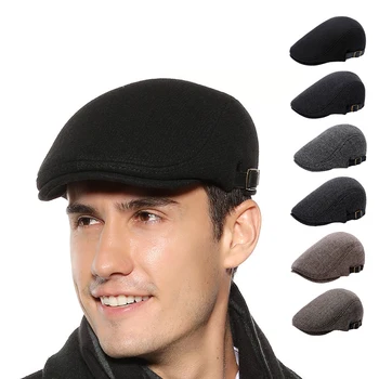 K258 للرجال أنيقة قبعات قبعة من الصوف قبعة في الهواء الطلق الخريف والشتاء 2021 جديدة الرجعية أزياء قبعة الرسام قبعة الذكور القرن