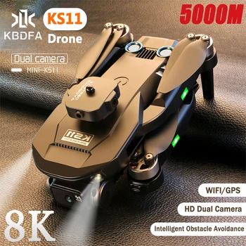 KBDFA KS11 8K HD كاميرا مزدوجة بدون طيار البصرية المهنية تدفق فرش للطي Quadcopter واي فاي FPV تجنب عقبة Dron لعبة