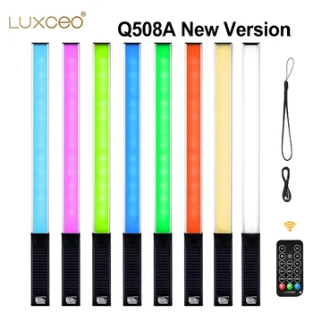 LUXCEO Q508A RGB LED ضوء الفيديو التحكم عن بعد 3000K-6000K 36Colors الصورة استوديو الإضاءة شريط على يوتيوب TikTok الفيديو مصباح