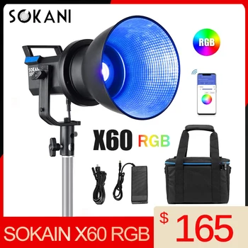 Sokani X60 RGB أدى ضوء الفيديو 80W التصوير الضوء مع التحكم في التطبيق مع التطبيق بلوتوث السوبر مشرق ضوء الكاميرا للتصوير