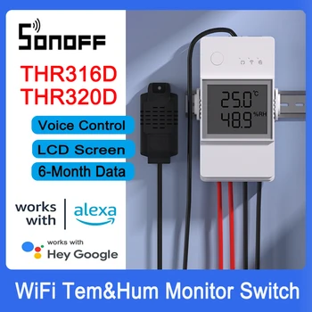 SONOFF عشر النخبة THR316D/THR320D واي فاي الذكية التبديل Temp&همهمة مراقبة التبديل الذكية العمل في المنزل مع DS18B20/ Si7021/ RL560/THS01