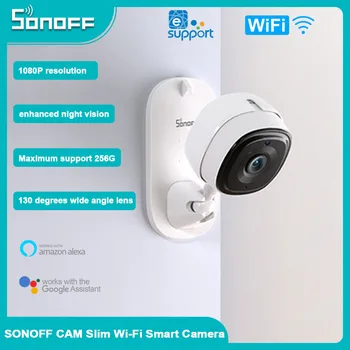 SONOFF كام سليم Wi-Fi Smart Security كاميرا 1080P اتجاهين الصوت المراقبة التلقائي تتبع الحيوانات الأليفة الطفل مراقبة العمل مع أليكسا