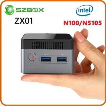 SZBOX ZX01 MINI PC N100 ويندوز 11 DDR5 12GB 4800Hz M. 2 2242 SSD 1000M لان WIFI5 BT4.2 ألعاب الكمبيوتر / N5105 8GB DDR4