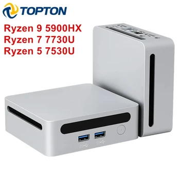 Topton جديد الألعاب المصغرة الكمبيوتر اللاعب AMD Ryzen 9 5900HX 5800U ويندوز 11 2xDDR4 2xNVMe Mini PC هيكلى 8K HTPC WiFi6 BT5.2