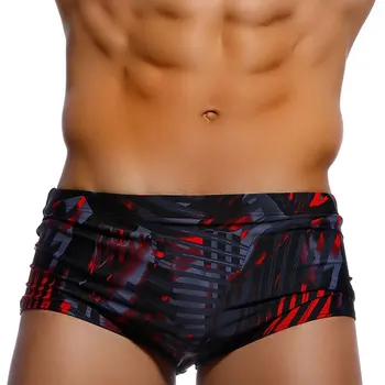 UXH ماركة ملابس السباحة مع دفع ما يصل متعدد الألوان جذوع الملاكم مرحبا-Q مثير تنفس الرجال بدلة السباحة السرعة مطابقة السراويل الشاطئ