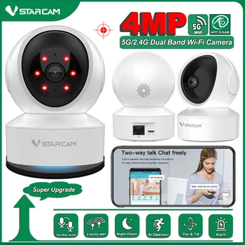 VStarcam 4MP HD الأمن كاميرا IP 5G/2.4 G واي فاي اتجاهين الصوت الأشعة تحت الحمراء ليلة الرؤية عموم/الميل التطبيق المحمول عرض الحركة إنذار الطفل الكاميرا
