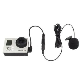 Wrumava 3.5 مم النشطة مقطع الميكروفون مع ميني USB محول الصوت هيئة التصنيع العسكري كابل For Gopro Hero 3 3+ 4 عمل اكسسوارات الكاميرا كيت