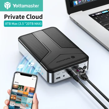 Yottamaster 3.5 inch SATA HDD شبكة تخزين الأقراص الصلبة الضميمة ناس التخزين السحابي الخاص مع الضميمة الأقراص الصلبة الخارجية محول