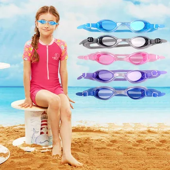 الأطفال السباحة في الهواء الطلق نظارات HD flate سيليكون للماء ومكافحة-الأشعة فوق البنفسجية الكمبيوتر تحت الماء النظارات الطبية