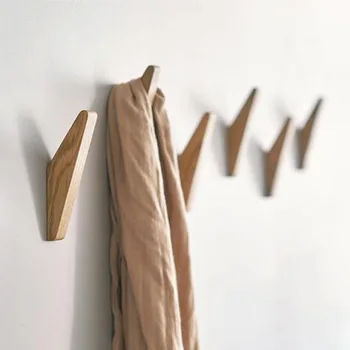 الإبداعية اليابانية البلوط الجدار هوك معطف هوك خشبية الملابس رداء وشاح شماعات منشفة سماعة هوك المنزل مطعم الفندق الديكور