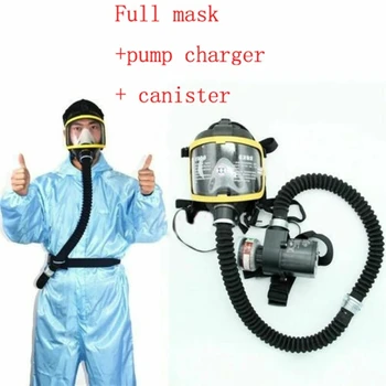 الحماية الكهربائية تدفق مستمر الموردة الهواء تغذية كامل الوجه قناع الغاز تنفس صناعي نظام التنفس قناع السلامة في مكان العمل المورد