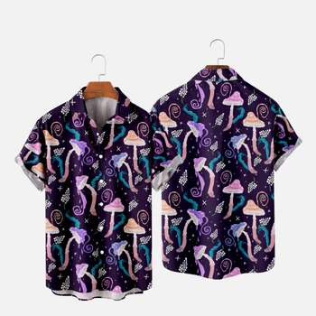 الرجال هاواي تي شيرت للنساء الفطر نمط 3D المطبوعة Hombre الأزياء قميص عارضة شاطئ المتضخم الملابس 7