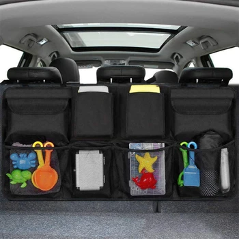 السيارة شنطة منظم قابل للتعديل المقعد الخلفي حقيبة تخزين صافي قدرة عالية متعددة الاستخدامات أكسفورد السيارات المقعد الخلفي منظمي العالمي