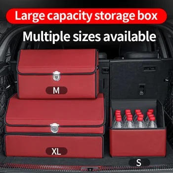 السيارة شنطة منظم مربع قدرة كبيرة على السيارات Multiuse أدوات تخزين حقيبة تستيفها ترتيب جلدية قابلة للطي في حالات الطوارئ صندوق تخزين