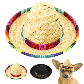 الكلب قبعة جرو الحيوانات الأليفة الملحقات تنفس الصيف لطيف في الهواء الطلق تشيهواهوا القبعات الصغيرة والمتوسطة الكلاب والقطط قابل للتعديل هريرة قبعة الشمس