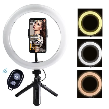 المحمولة Selfie Ringlight قابل للتعديل ترايبود البعيد الإضاءة التصوير الفوتوغرافي صور الهاتف Led خاتم ملء ضوء مصباح يوتيوب ملء