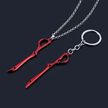 انمي KILL la KILL المفاتيح Matoi Ryuuko مقص شفرة مفتاح سلسلة الأحمر سلاح نموذج قلادة مفاتيح للنساء والرجال تأثيري المجوهرات