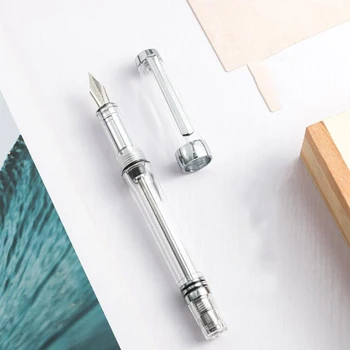 جودة عالية يونغ شنغ البلاستيك نافورة القلم الفراغ ملء EF/و لون شفاف أقلام الحبر القرطاسية المكتبية واللوازم المدرسية ، 