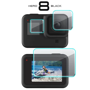 خفف من الزجاج حامي الشاشة Cover Case for GoPro Hero 8 عدسة سوداء حماية واقية Gopro8 Go pro الملحقات