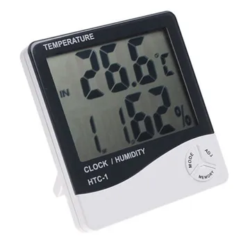 درجة الحرارة والرطوبة متر شاشات الكريستال السائل الرقمية الإلكترونية الحرارة الرطوبة قابل للتعديل محطة الطقس غرفة داخلية مع ساعة منبه