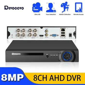 كشف الوجه H. 265+ 4CH 8CH 8MP AHD DVR الهجين مسجل فيديو دعم 4K 5MP 4MP 2MP AHD كاميرا IP CCTV نظام أمن الوطن