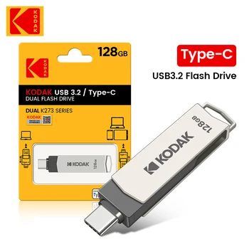 كوداك K273 USB فلاش محركات الأقراص 64GB 128GB 256GB U القرص USB3.0 معدنية عصا وتغ الأصلي 100 ٪ عالية السرعة