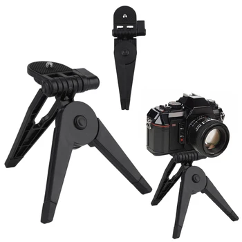 مصغرة البلاستيك قابلة للطي التصوير ترايبود طاولة مكتب الوقوف تصاعد قوس الكاميرا كاميرا DSLR SLR أسود ساخنة جديدة