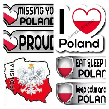 يعيش الحب بولندا بلد العلم ملصقا Bumber بولسكا شارات بولندا بولندا قمة درع ملصق السيارات سباقات المحمول السيارات الديكور